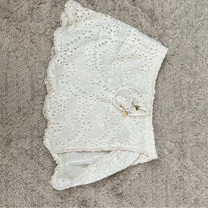 Bydee White Lace Detail skirt